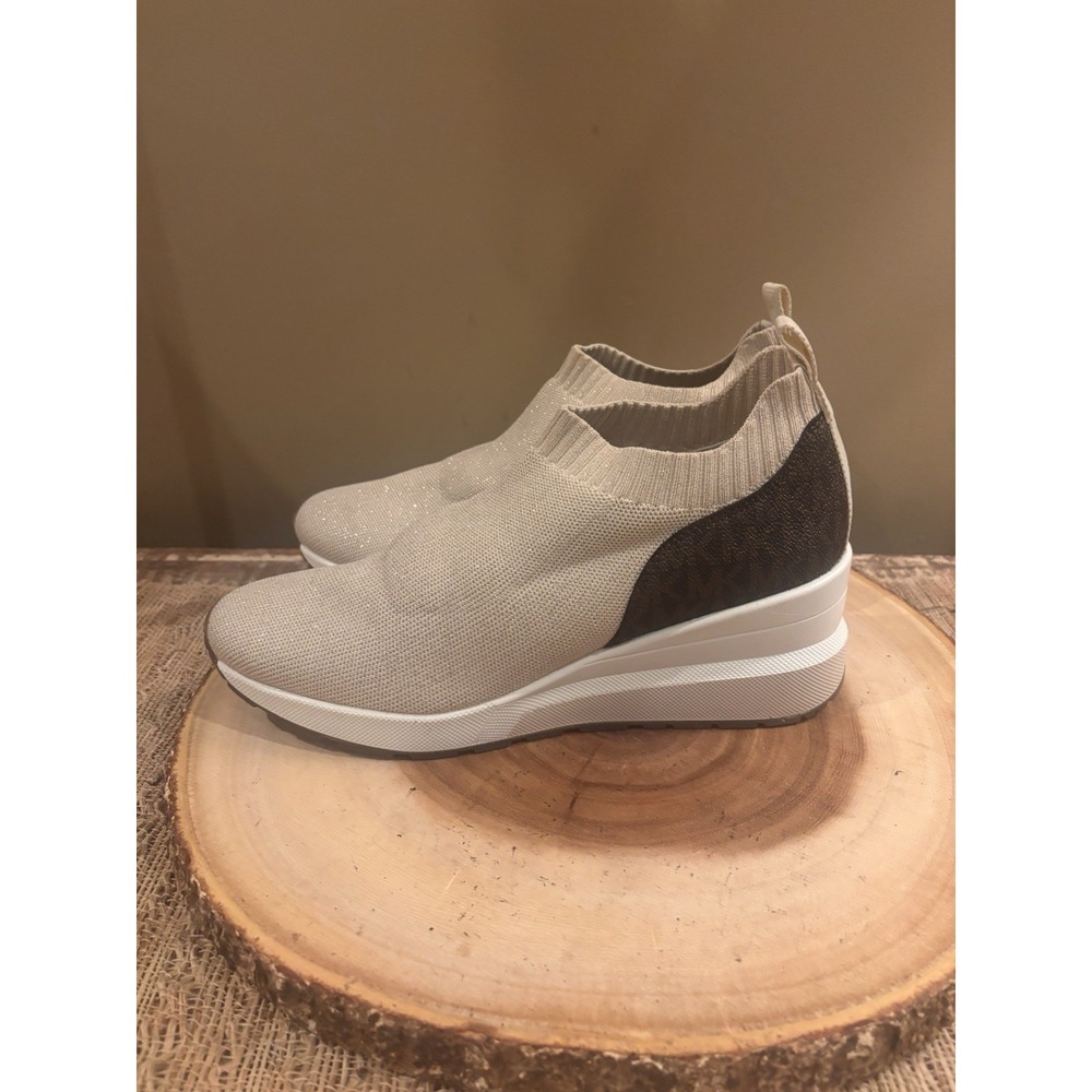 Michael Kors Mabel Slip-On Trainer‎ Ballet Multi. Size 8.5 Brown/And Off White